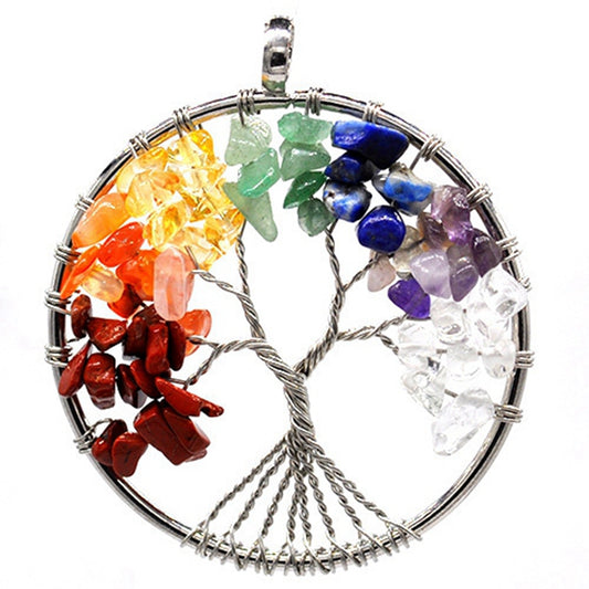 Chakra Stone Tree of Life Necklace